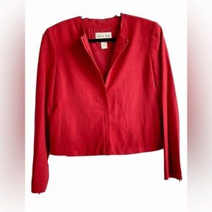 Oscar de la Renta Red Women’s Blazer Jacket With Discreet Zipper size 6